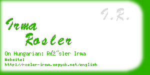 irma rosler business card